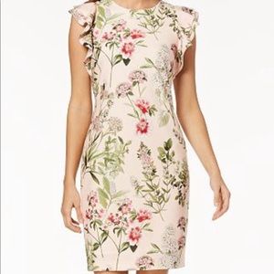 Tommy Hilfiger-Floral Printed Flutter Sheath Dress